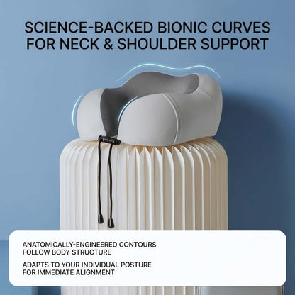 Ergonomic U-Shaped Memory Foam Travel Neck Pillow with Cooling Mesh and Carrying Case