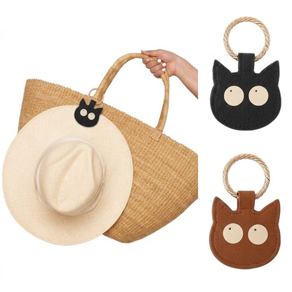 Magnetic Travel Hat Clip for Bag - PU Leather Hands-Free Hat Holder