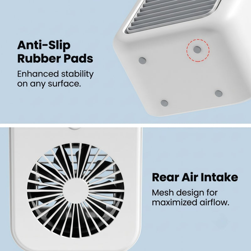Portable Misting Desk Fan, 500ml Evaporative Air Cooler with Smart Touch Screen & 2 Speeds