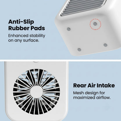 Portable Misting Desk Fan, 500ml Evaporative Air Cooler with Smart Touch Screen & 2 Speeds