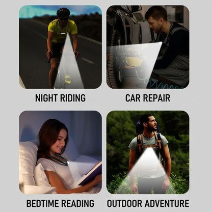 Rechargeable LED Neck Reading Light with Power Display – Hands-Free Neck Light for Crafting, Camping & Night Reading