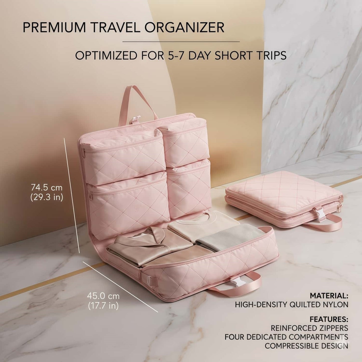 Water-Repellent 6-in-1 Foldable Travel Organizer & Compression Packing Bag