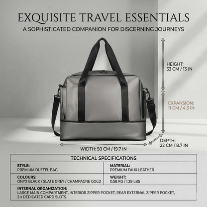 Expandable Travel Duffel Bag with Shoe Compartment and Wet Pocket - Water-Resistant Weekender Gym Bag