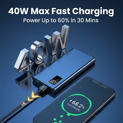 20,000mAh Portable Power Bank – 40W PD 3.0 & QC 3.0 Fast Charging External Battery Pack with Smart Digital Display
