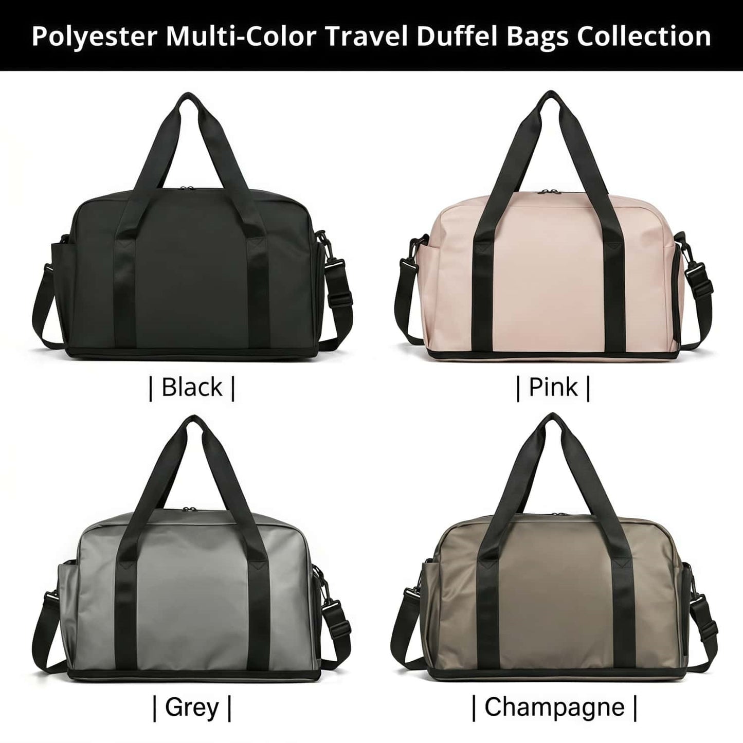 Expandable Travel Duffel Bag with Shoe Compartment and Wet Pocket - Water-Resistant Weekender Gym Bag