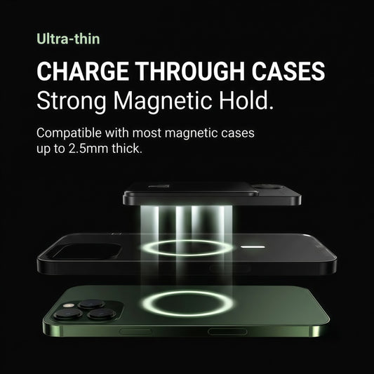 Ultra-Slim Magnetic Wireless Power Bank 15W Fast Charging PD 20W with Smart LED Display & Dual Input/Output Ports