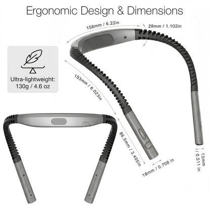 LED Neck Reading Light – Rechargeable Wearable Book Light with 3 Color Modes, Stepless Dimming & Auto-Off Timer