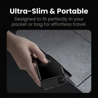 Ultra-Slim Magnetic Wireless Power Bank 15W Fast Charging PD 20W with Smart LED Display & Dual Input/Output Ports
