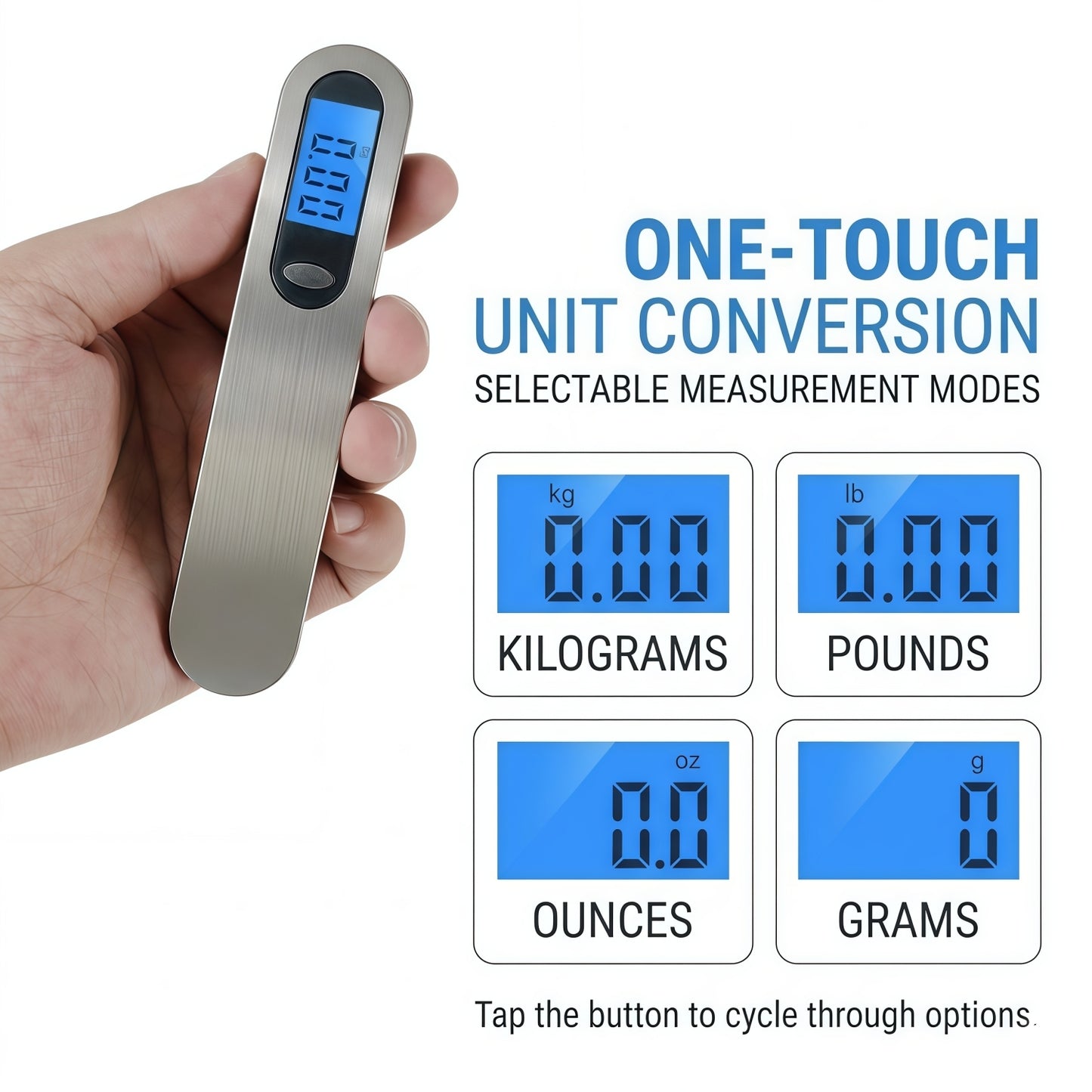 Portable Digital Luggage Scale - 110lbs/50kg Hanging Travel Weight Scale with Backlit LCD & Tare Function