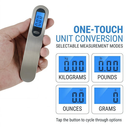 Portable Digital Luggage Scale - 110lbs/50kg Hanging Travel Weight Scale with Backlit LCD & Tare Function