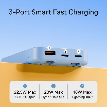 10000mAh Magnetic Power Bank with Built-in Cables & Foldable Kickstand – 22.5W Fast Charging Wireless Portable Charger
