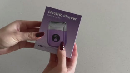Compact Electric Foil Shaver with LED Display - Rechargeable Travel Hair Trimmer
